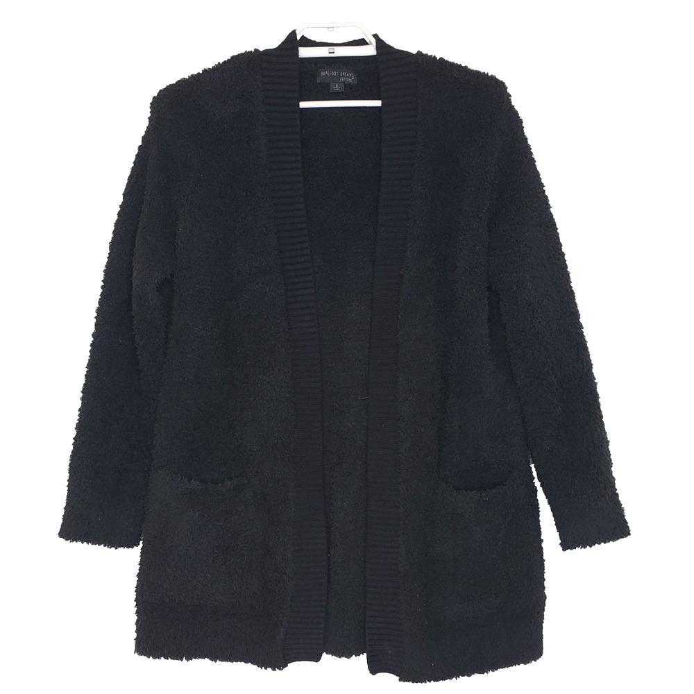 Barefoot Dream Cozychic Open Front Sweater Cardigan Womens Size Small Black